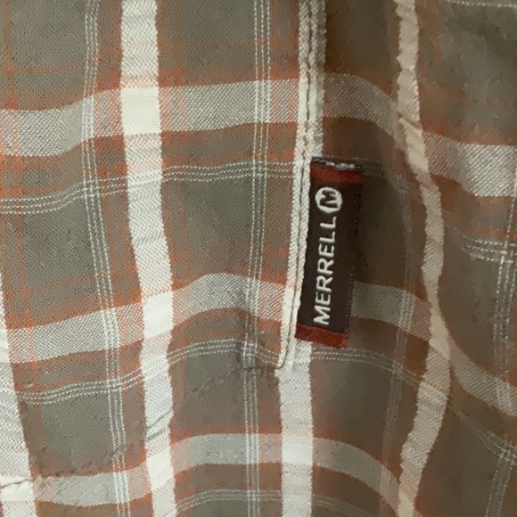 Merrell Brown Plaid Casual Button Down Shirt - Picture 2 of 5
